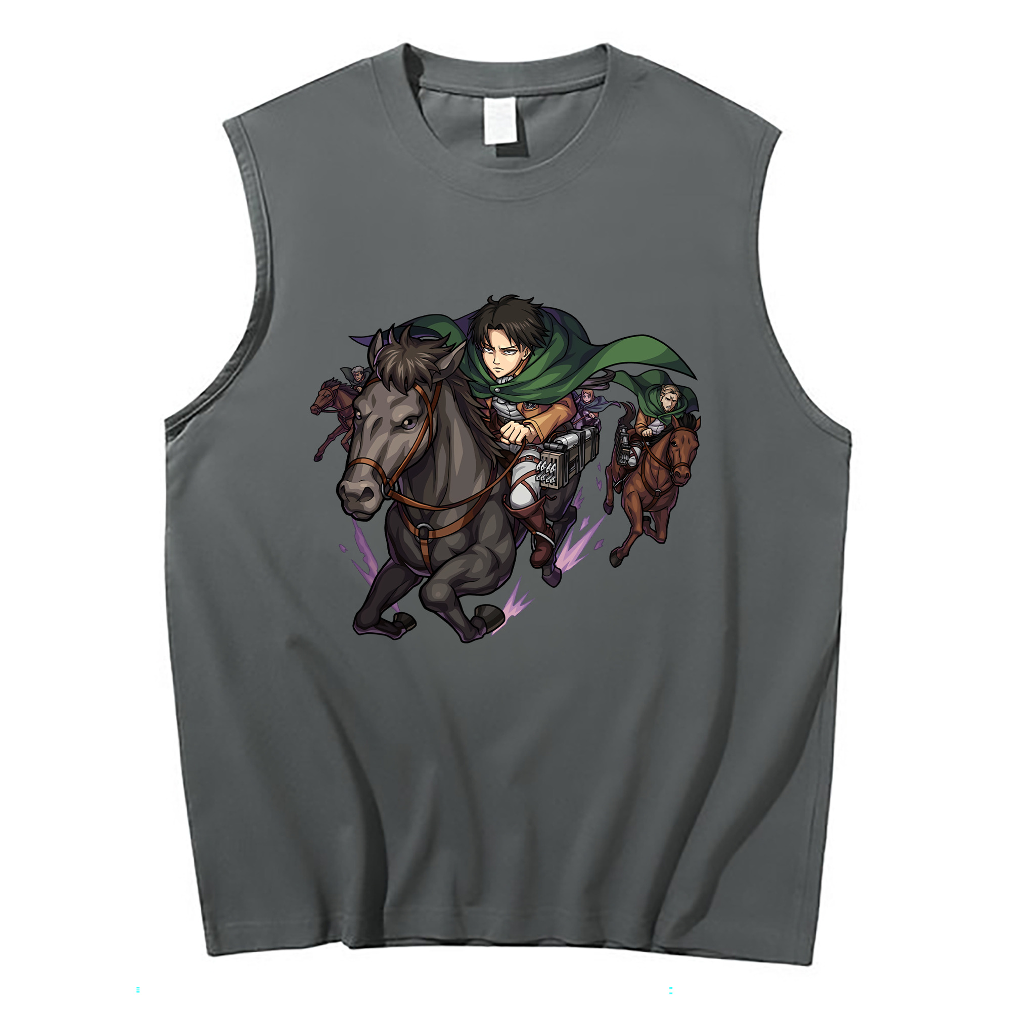 （画像用） 進撃の巨人 リヴァイ·アッカーマン Attack on Titan Levi Ackerman コットン100％タンクトップ（フロントプリント）